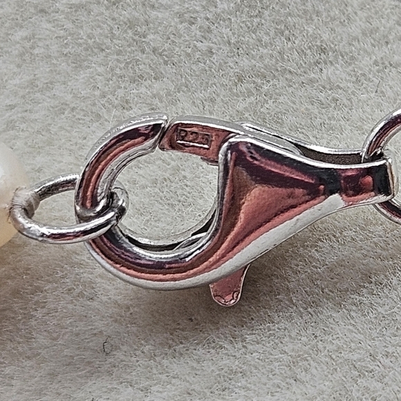 VINTAGE IPS Freshwater Pearl Single Strand Sterling Silver 925 Clasp Necklace - Picture 4 of 6